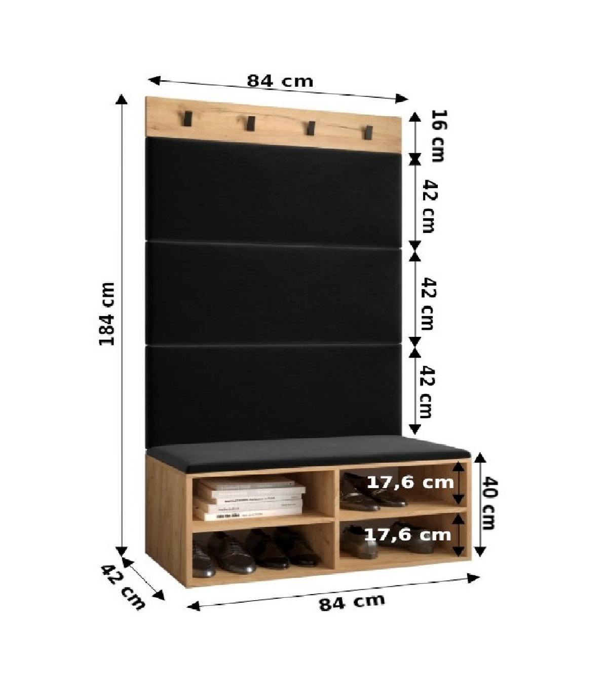 GARDEROBEN-SET 84/184/42 - Weiß/Mintgrün, Holz (84/184/42cm) - MÖBEL KRYSPOL