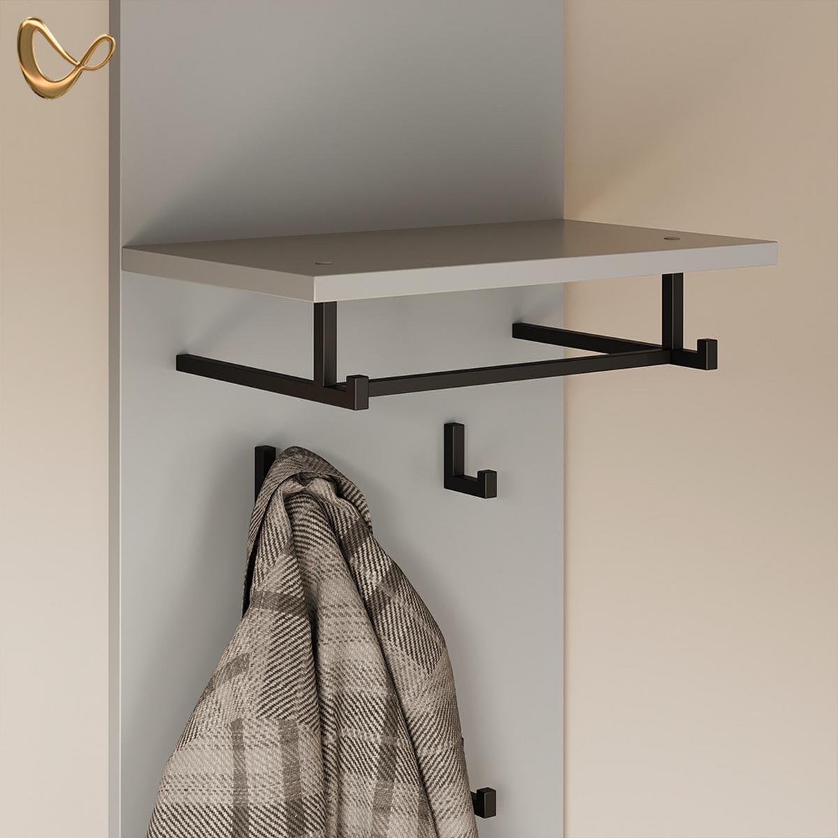 WANDGARDEROBE Aterno Grau 43 x 120 cm - Grau, Holzwerkstoff (43/120/27cm) - Livinity®