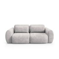 SOFA Camilla 3 Sitzplätze Hellgrau - Grau, Holz (266/95/121cm) - Petits-meubles