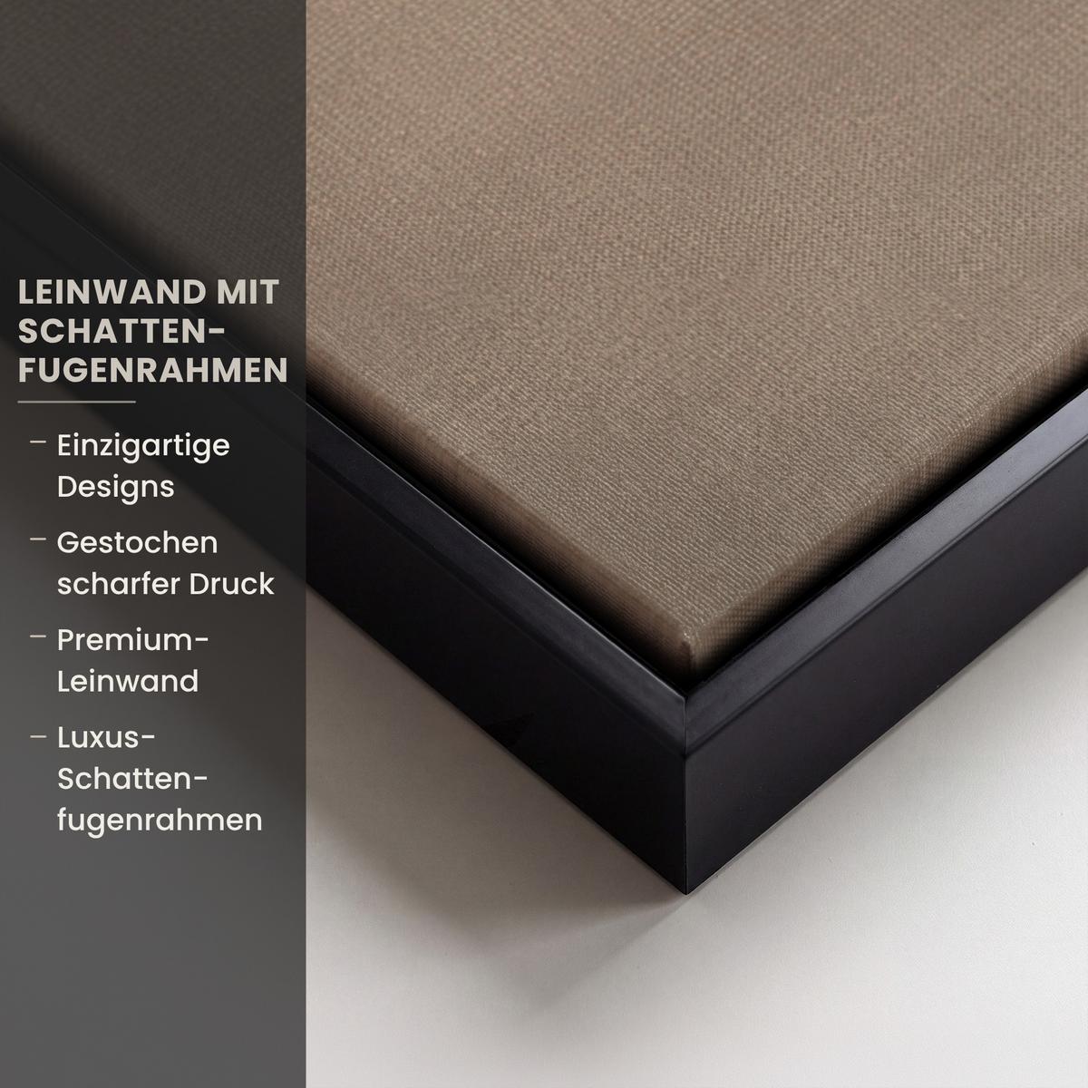LEINWAND Bilder mit Rahmen - Farbe - Braun - Japandi - 50x50 - Kupferfarben, Textil (50/50cm) - MuchoWow
