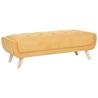 OTTOMANE Stoff Senfgelb Habo - Hellbraun, Textil (134/42/60cm) - Beliani