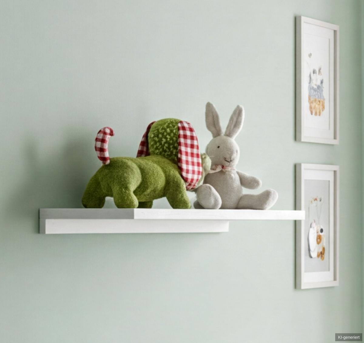 WANDBOARD, Hängeregal B78/H3/T25 cm, passend zum Babyzimmer Weiß & Eiche Dekor (22811,22812,22813) / 22800-05 - Weiß, Holzwerkstoff (78/3/25cm) - luma-home
