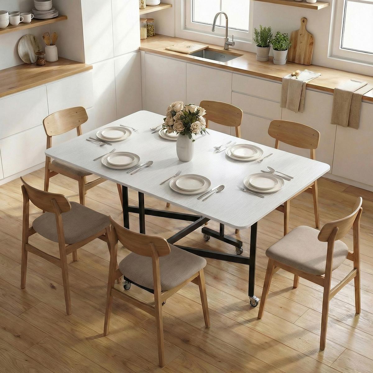 ESSTISCH Spanplatte Stahl Weiß - Schwarz/Weiß, Holzwerkstoff/Metall (120/80/73cm) - HOMCOM