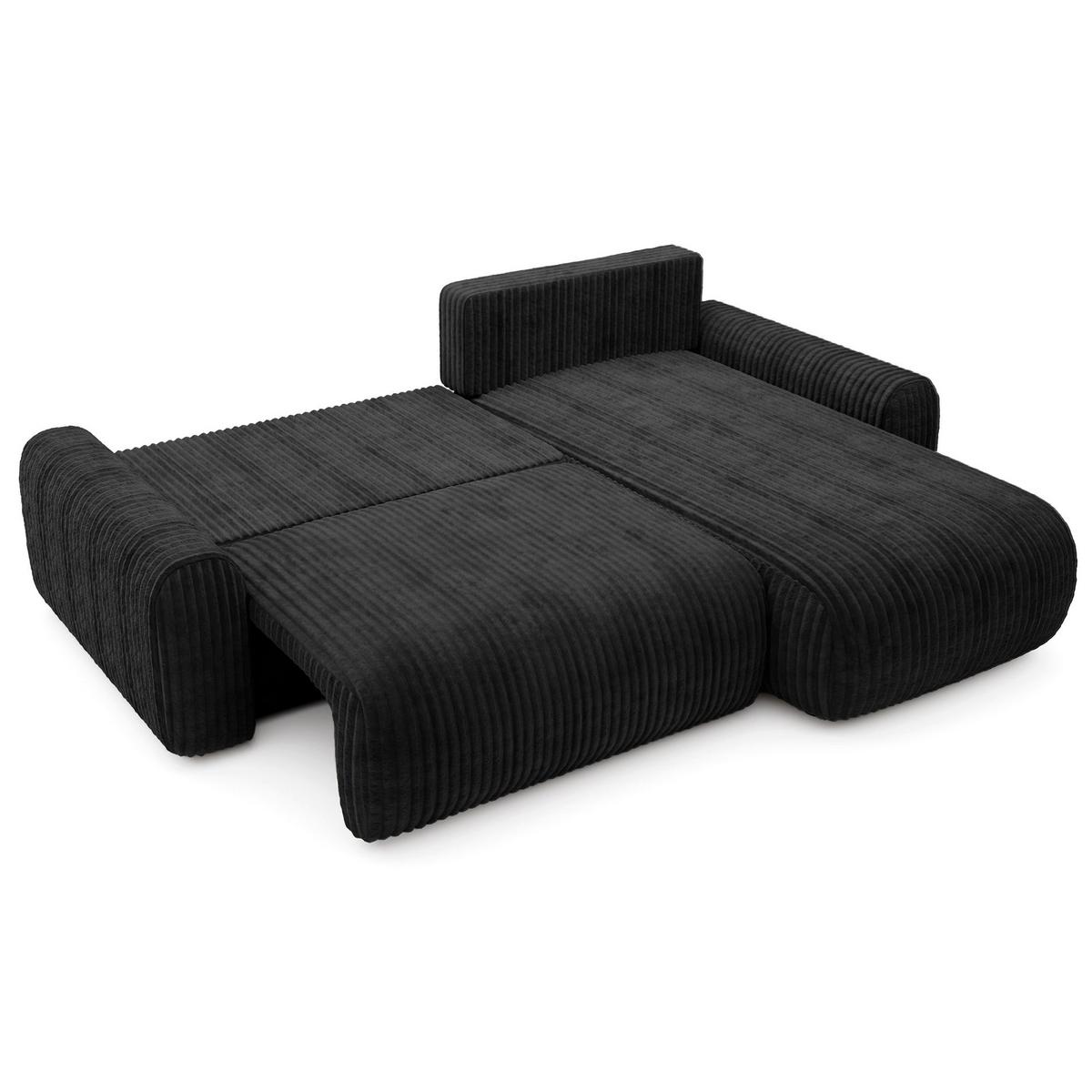 ECKSOFA Lelu Schwarz beidseitig - Schwarz, Kunststoff/Textil (245/165cm) - Selsey