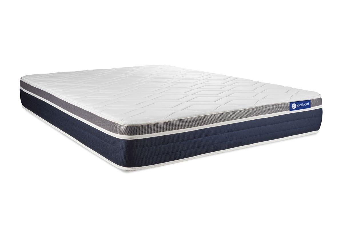 BETT Actimemo confort Memory-Schaum 120 x 190 cm h2 - Kit Bettgestell Grau - Beige/Grau, Karton/Holz (120/190cm) - ACTISOM