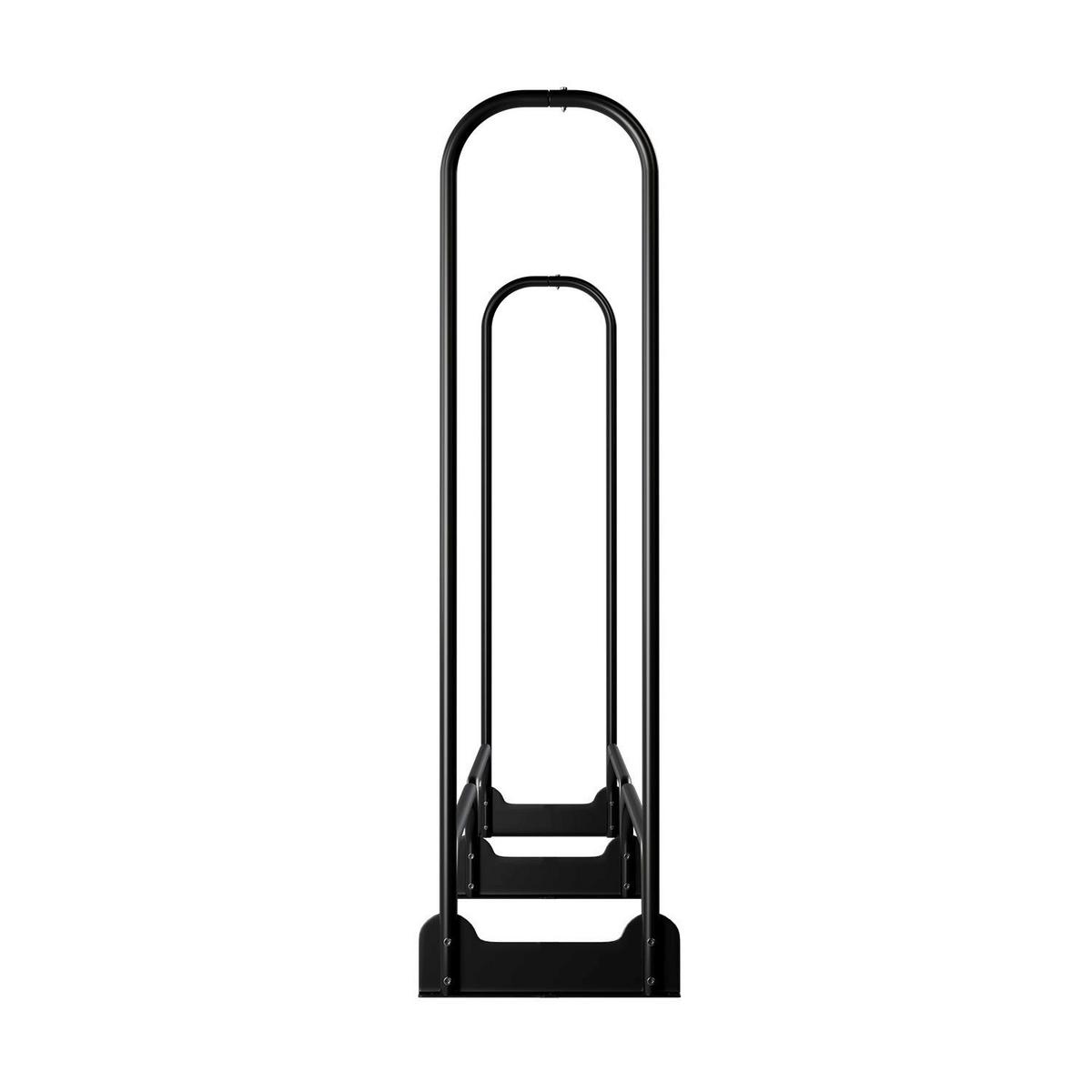 KAMINHOLZREGAL mit Abdeckung - Schwarz, Metall (260/117/36cm) - Juskys