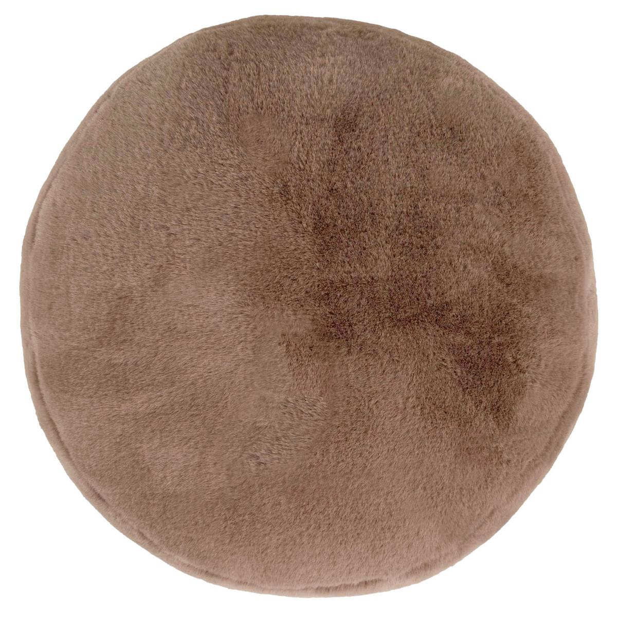SITZPOUF Milano Kaninchenkunstfell - Mokka, Textil (55/35/55cm) - icon