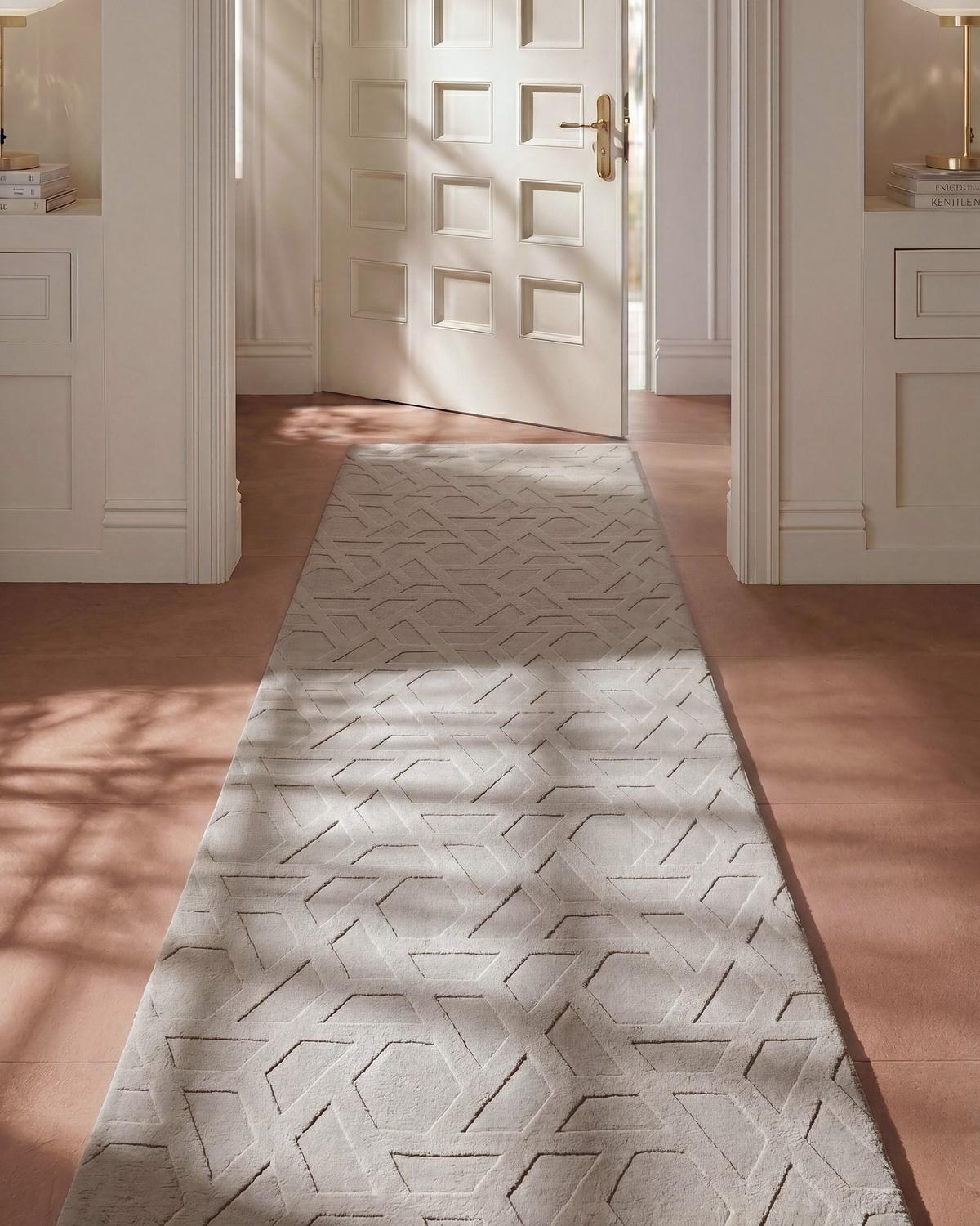 TEPPICH Hellgrau 80/300 cm Antero - Hellgrau/Grau, Textil (80/300cm) - Beliani