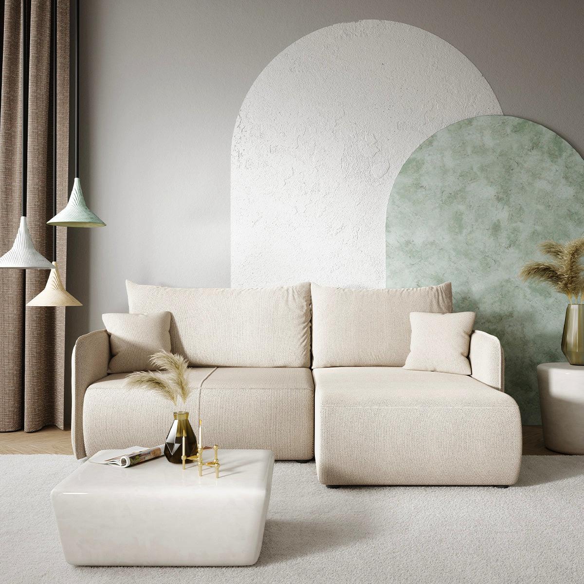 ECKSOFA Claudio 3 Sitzplätze Hellgrau - Grau, Holz (207/148cm) - Petits-meubles