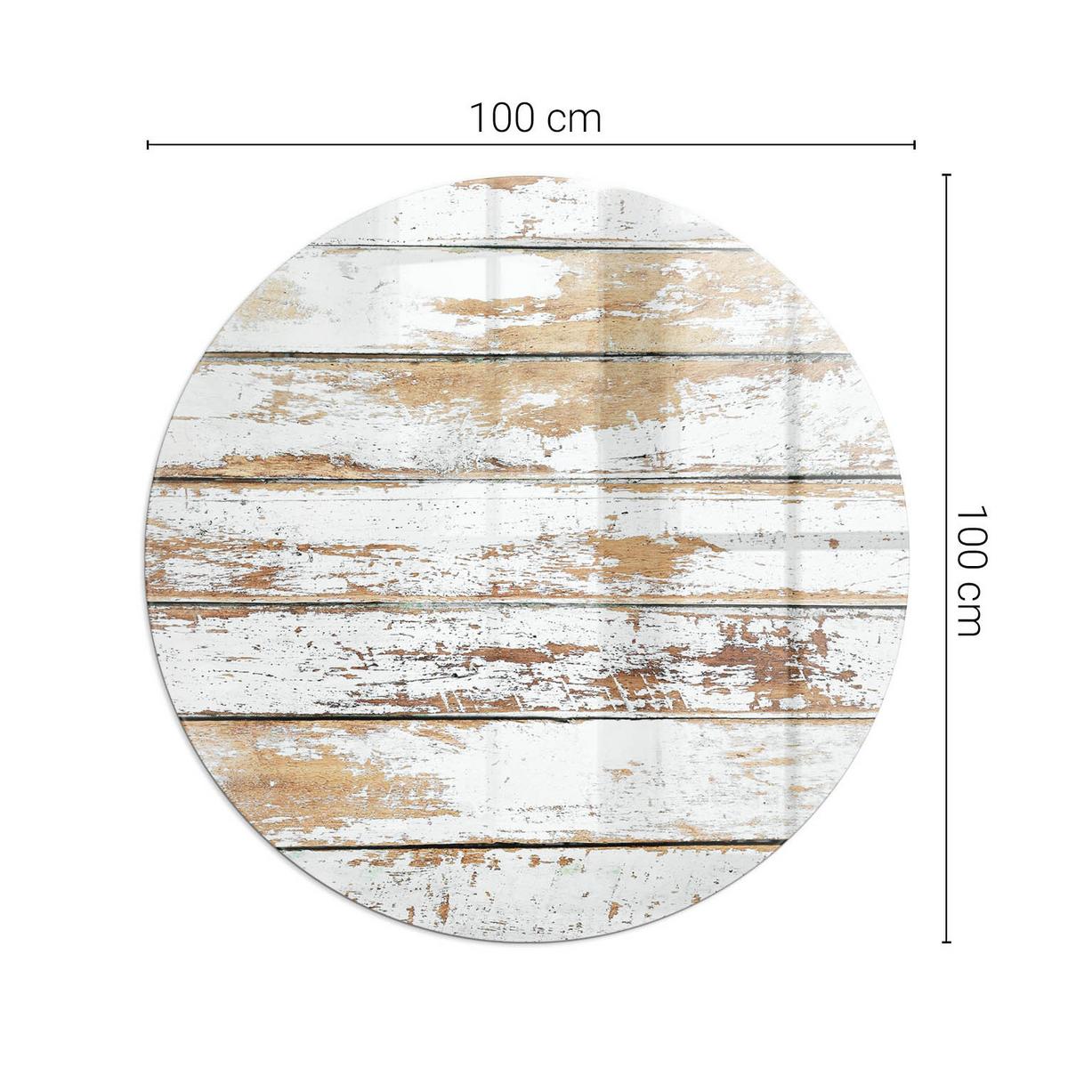 GLASPLATTE für Kamin Ø 100 cm - Weiß, Glas (100/100/0.4cm) - TULUP