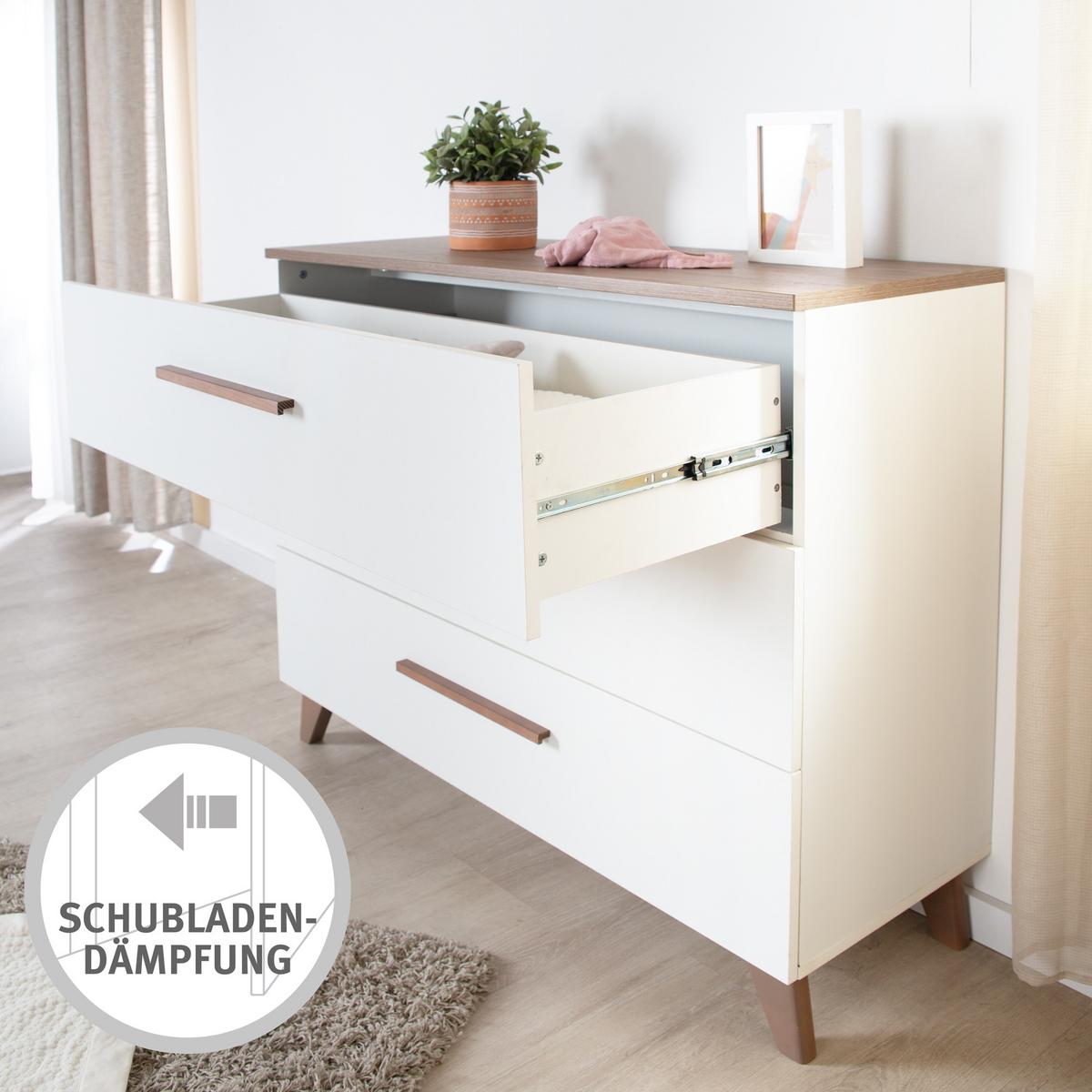 WICKELKOMMODE Ole - Weiß, Holzwerkstoff (110/98/75cm) - Roba
