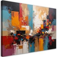 BILD auf Leinwand, Bunte moderne Textur Abstrakt - Multicolor, Textil (60/40cm) - Feeby