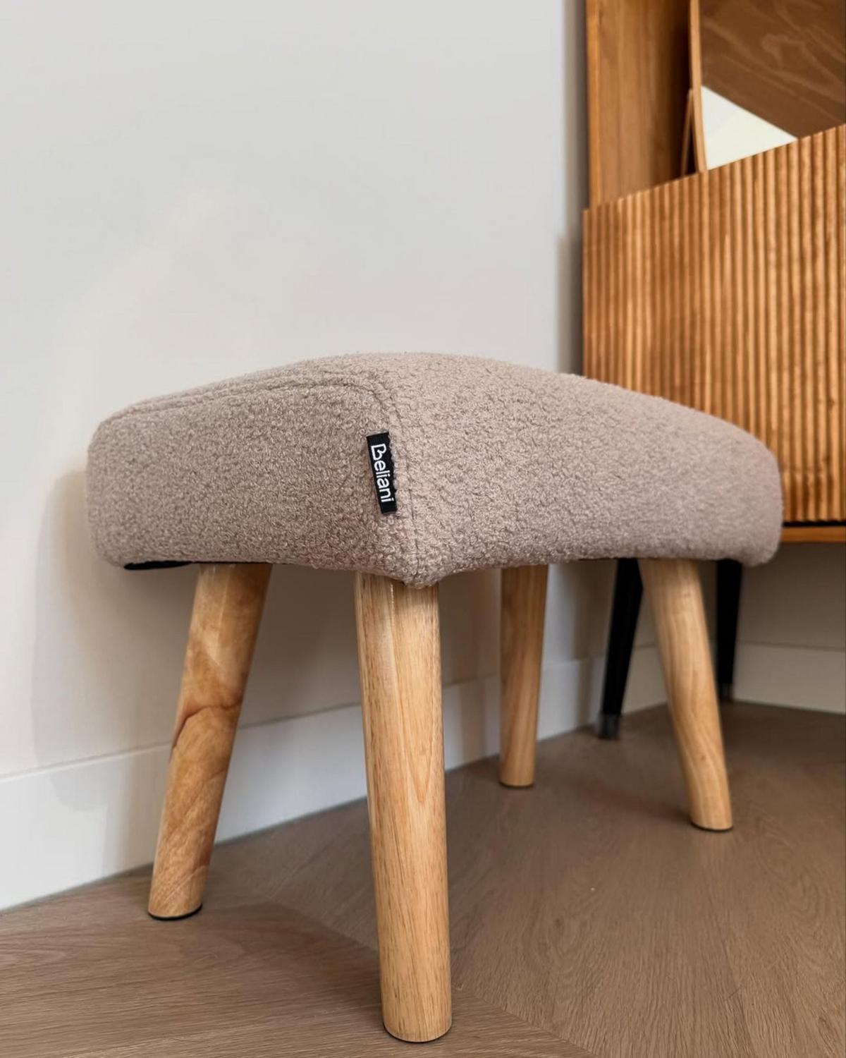 HOCKER Takoma 30/50/35 cm - Beige, Textil (50/35/30cm) - Beliani