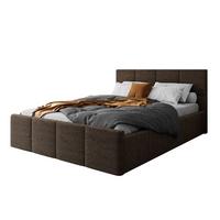 POLSTERBETT AVA 140x200 cm Boston Brown, 34 Holzlatten, Kopfteil 91 cm - Braun, Textil (140/200cm) - Lookway