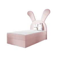 BOXBETT Bunny Light, Seite: Rechts - H3 - Hellrosa/Schwarz, Holz/Textil (100/200cm) - MIRJAN24