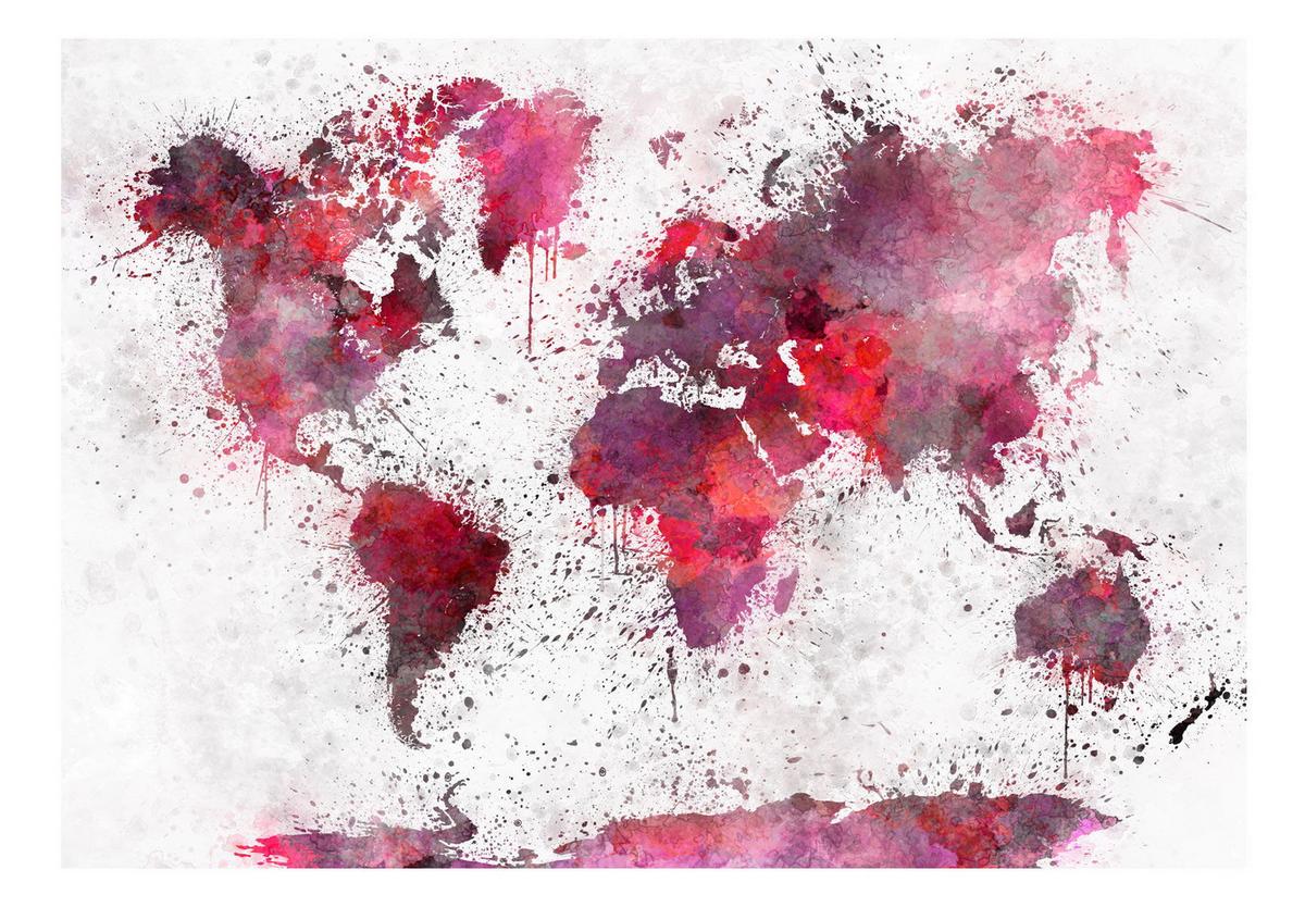 SELBSTKLEBENDE FOTOTAPETE 441/315 cm - Rot/Grau, Kunststoff/Textil (441/1cm) - KUNSTLOFT