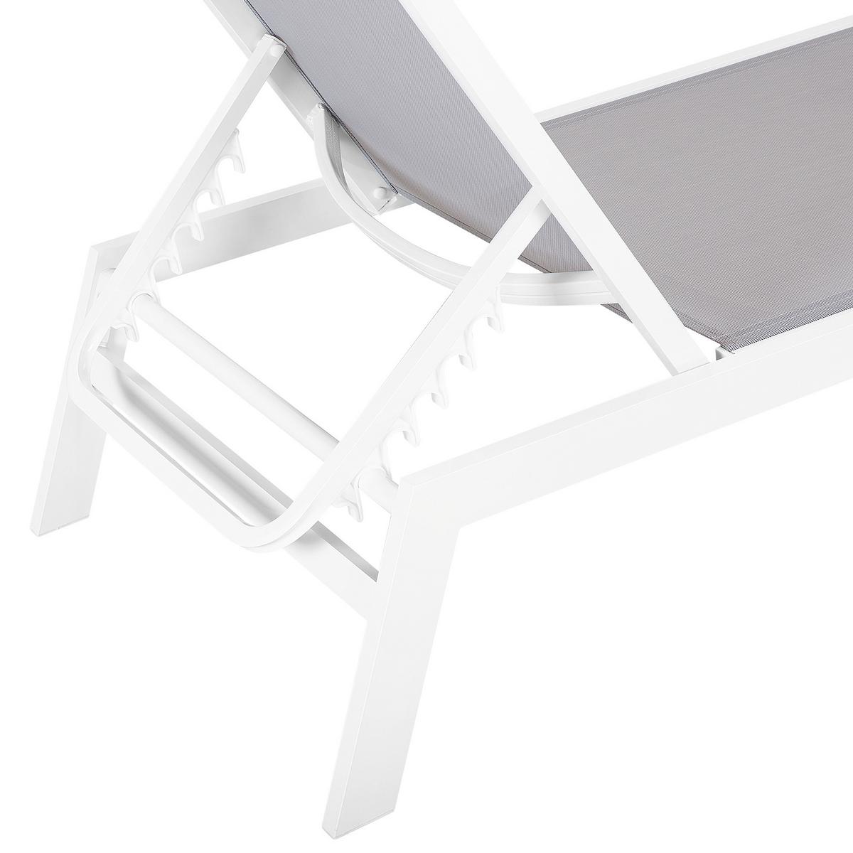 GARTENLIEGE grau Catania - Grau, Metall (66/103/155cm) - Beliani