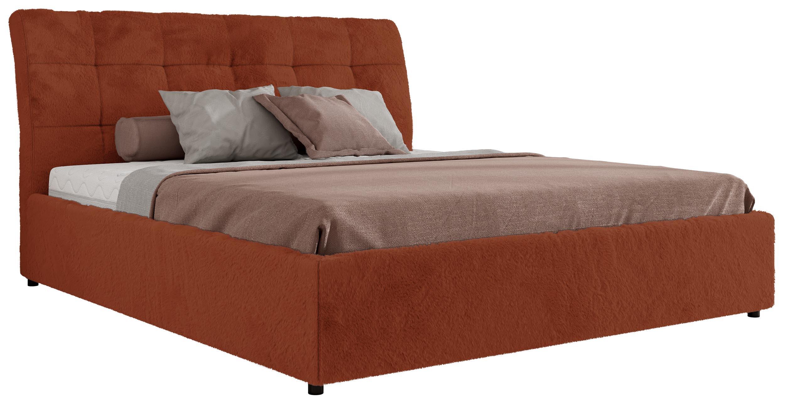 POLSTERBETT GALA CLASSIC 140/200 - Orange Plüsch - Multipocket-Matratze - Orange, Textil (140/200cm) - MKS