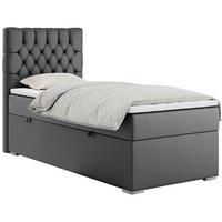 BOXBETT PERA 90/200 Dunkelgrau Kunstleder - H3 - Links Seite - Dunkelgrau, Holz/Textil (90/200cm) - MKS