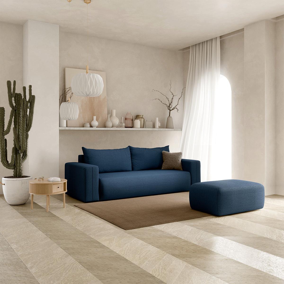 SOFA Bliss 3 Sitzplätze Blau - Blau, Holz (252/72/97cm) - Petits-meubles