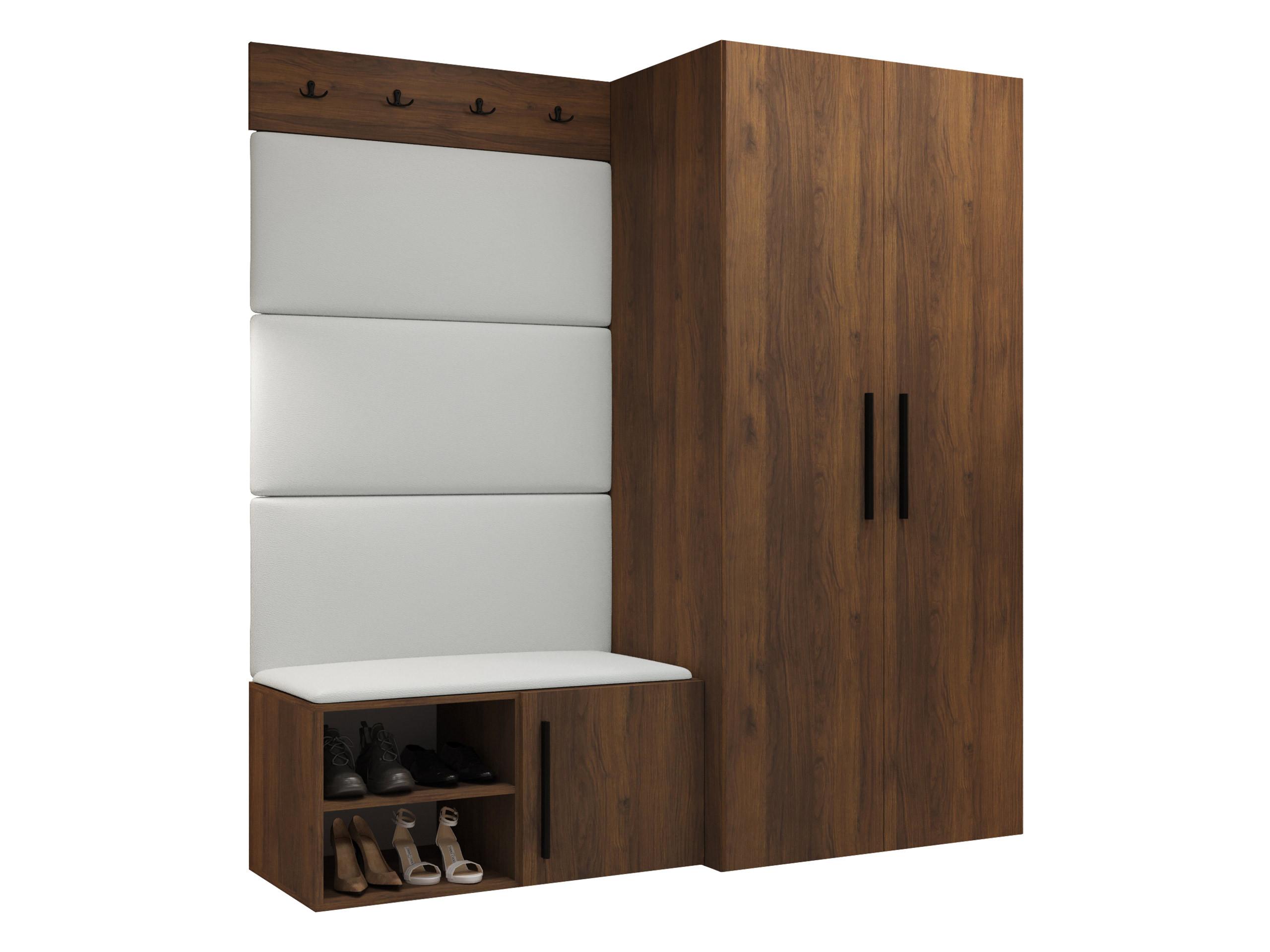GARDEROBEN-SET Medi I - Nussbaumfarben/Schwarz, Holzwerkstoff/Kunststoff (80/191/50cm) - MIRJAN24