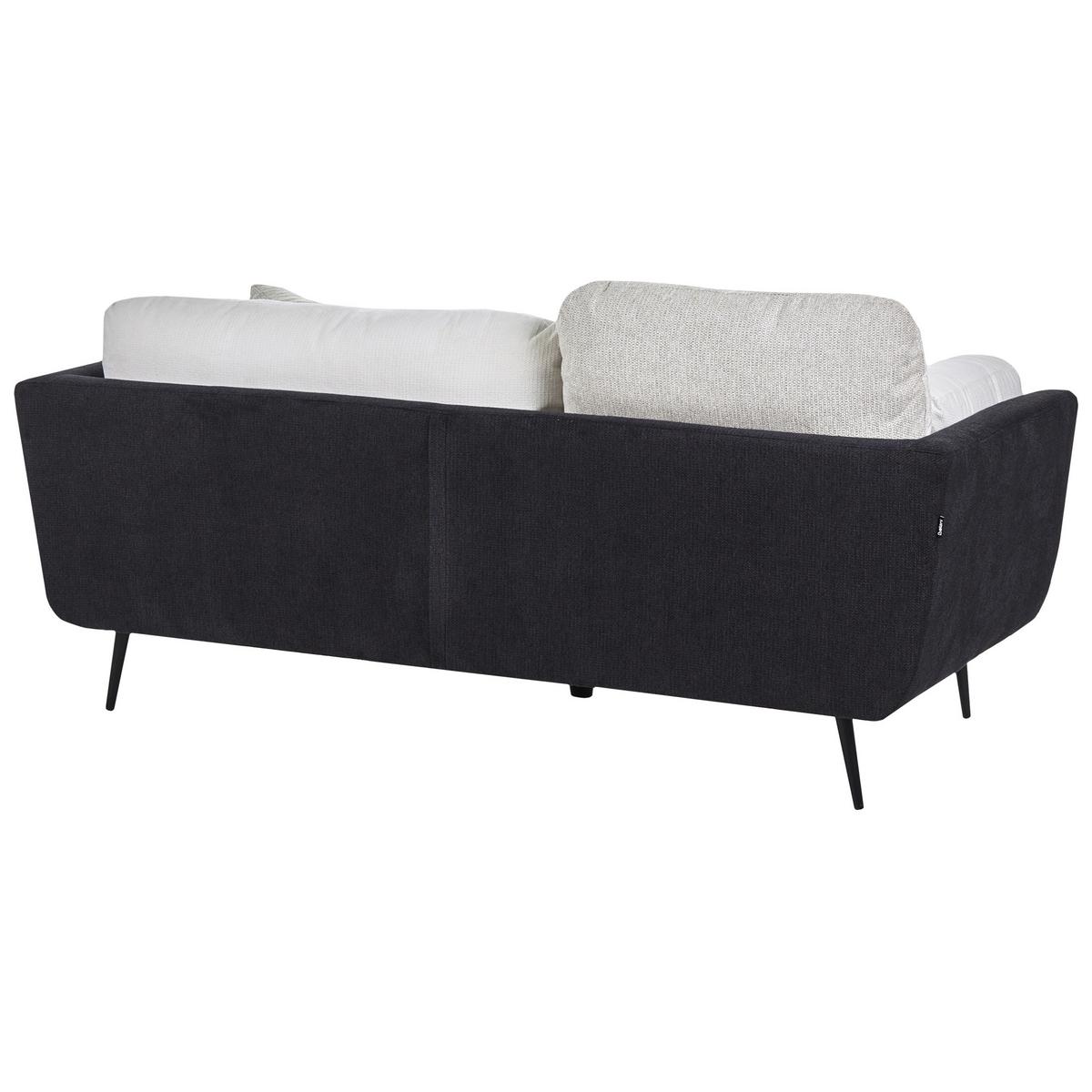 SOFA-SET 4-Sitzer Stoff Schwarz Bolga - Hellbraun/Schwarz, Textil (185/89/83cm) - Beliani