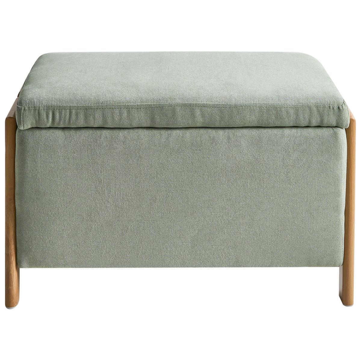 POLSTERBANK mit Stauraum Stoff Hellgrün Edland - Hellgrün, Textil/Metall (75/44/43cm) - Beliani