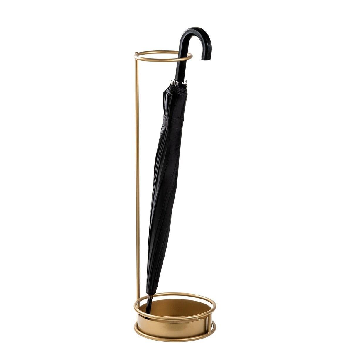SCHIRMSTÄNDER mit runder Basis aus goldfarbenem Metall 22/22/75 cm - Goldfarben, Metall (22/75/75cm) - Calicosy