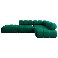 ECKSOFA modulares Sofa Favio-L1 - 285x190x70 cm Dunkelgrün Velours - Dunkelgrün, Holzwerkstoff/Textil (285/190cm) - ALTDECOR