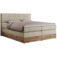 BOXSPRINGBETT AMORE KING 140/200 Beige Velvet - H3 - Beige, Holz/Textil (140/200cm) - MKS