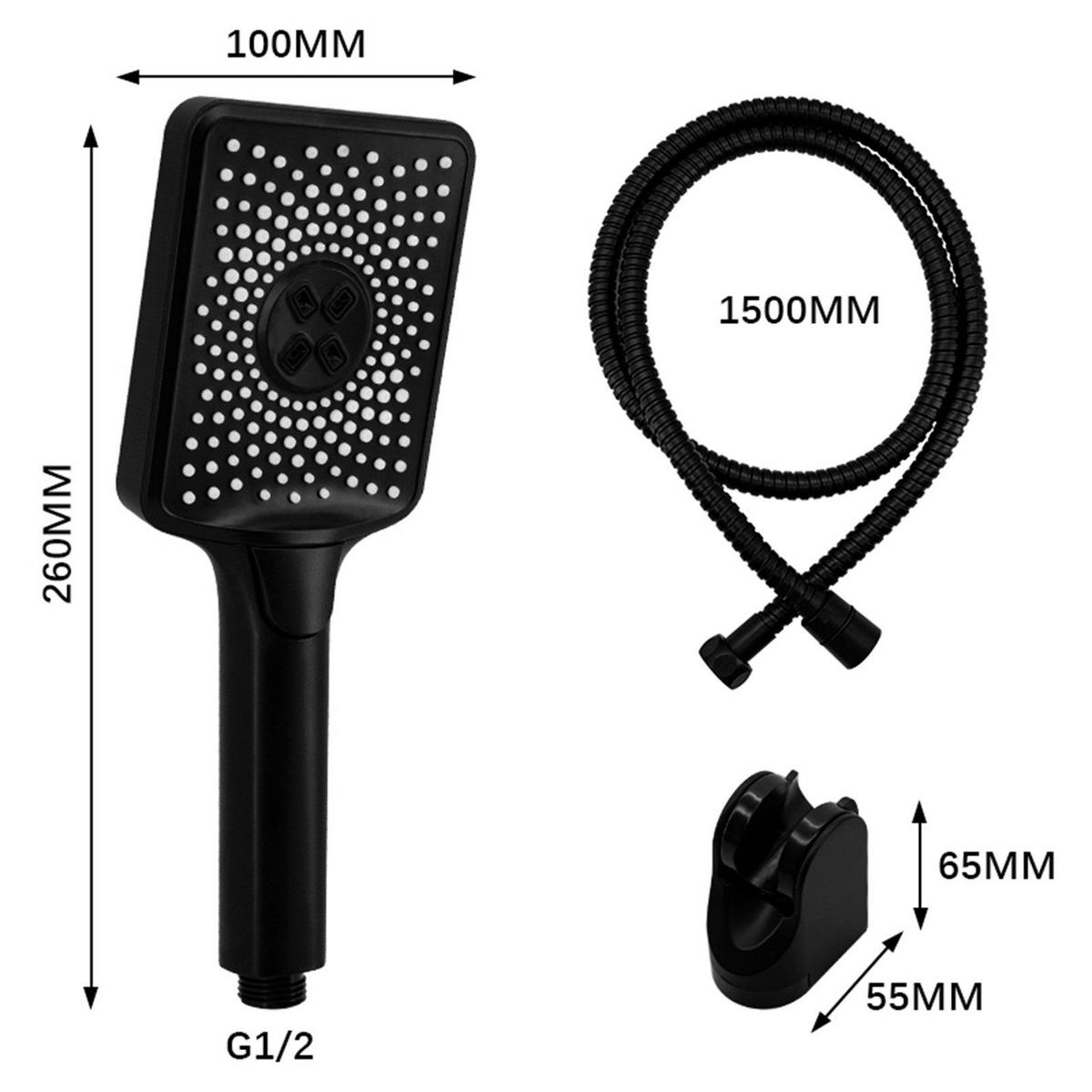 DUSCHKOPF Wavon 26/10 cm - Schwarz, Metall (26cm) - ZMH