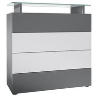 KOMMODE Pavos Anthrazit matt / Weiß matt - Anthrazit/Weiß, Holzwerkstoff (76/80/33cm) - Vladon