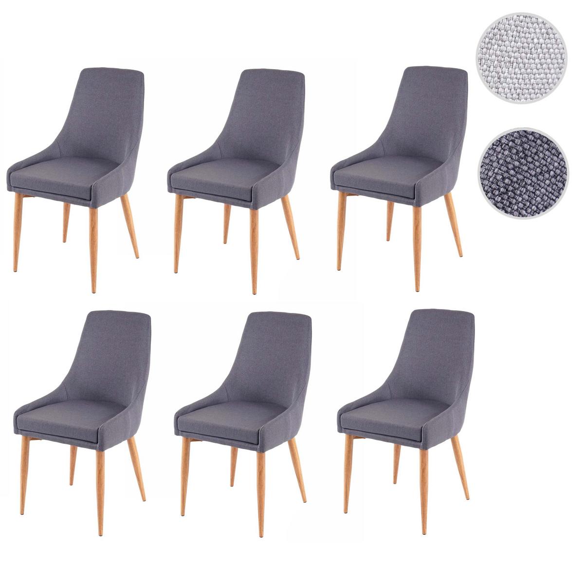 ESSZIMMERSTUHL Grau 6er-Set - Dunkelgrau/Grau, Textil (50/89/60cm) - MCW