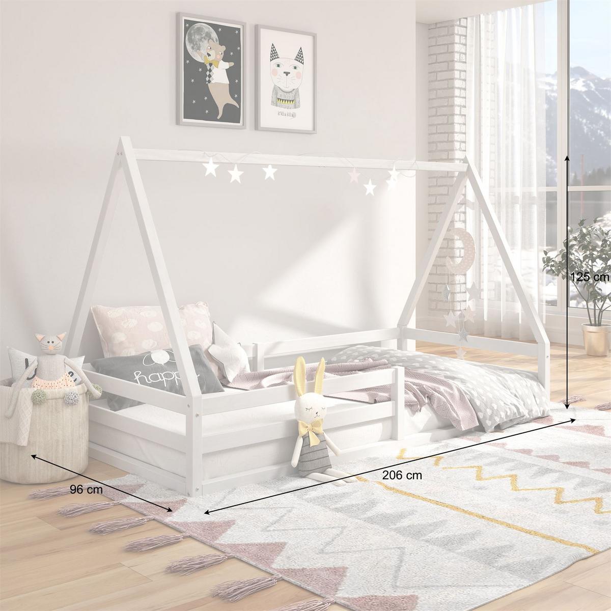 HAUSBETT SILA 90x200 cm weiß - Weiß, Holz (96/152/206cm) - IDIMEX