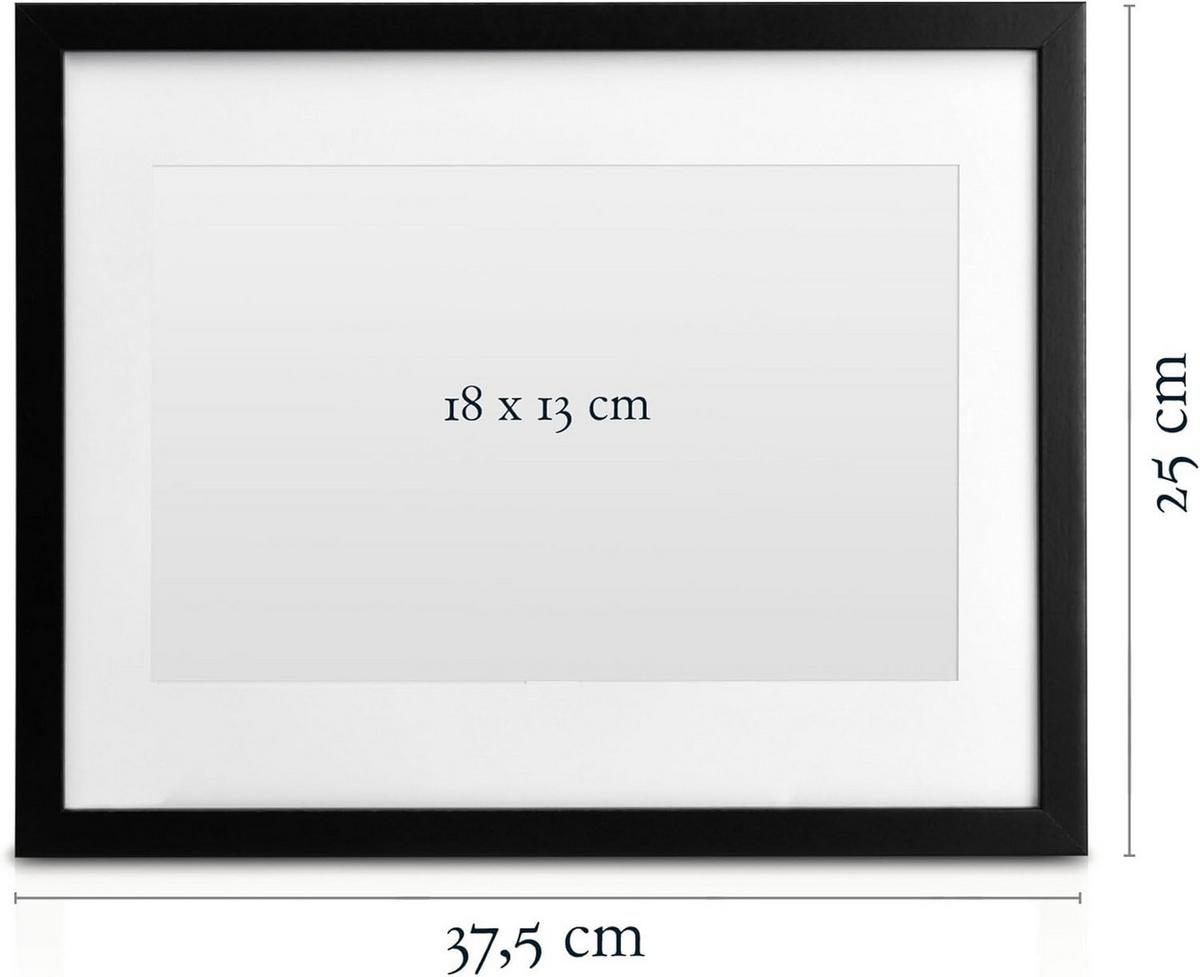 BILDERRAHMEN Galeria 13x18cm Schwarz (4tlg) - Schwarz, Holzwerkstoff (25/2cm) - BoMoe
