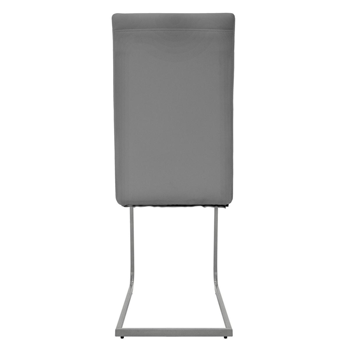 SCHWINGSTUHL 4er Set Grau Kunstleder - Silberfarben/Grau, Metall (40/102/57cm) - ML-DESIGN