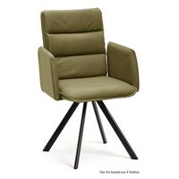 ARMLEHNSTUHL (8er-Set) Debby 52x92x60 Schwarz/Olivgrün - Schwarz/Olivgrün, Kunststoff (60/92/52cm) - 58aufmkessel