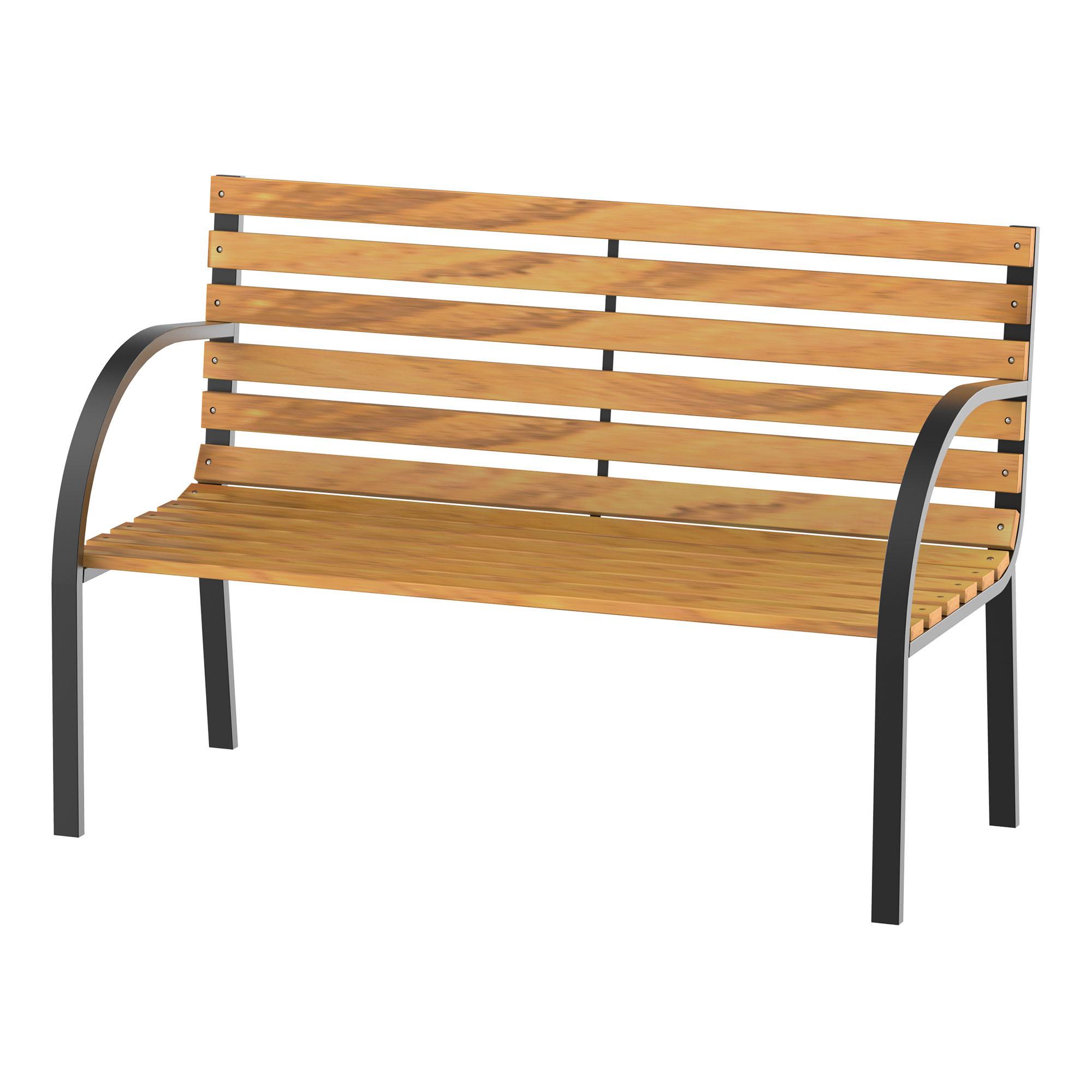 GARTENBANK, Sitzbank, Parkbank, 2-Sitzer, für Garten, Stahl+Holz, Natur - Fichtefarben, Metall (60/83/122cm) - Outsunny