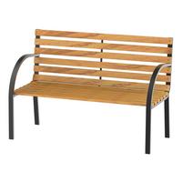 GARTENBANK, Sitzbank, Parkbank, 2-Sitzer, für Garten, Stahl+Holz, Natur - Fichtefarben, Metall (60/83/122cm) - Outsunny