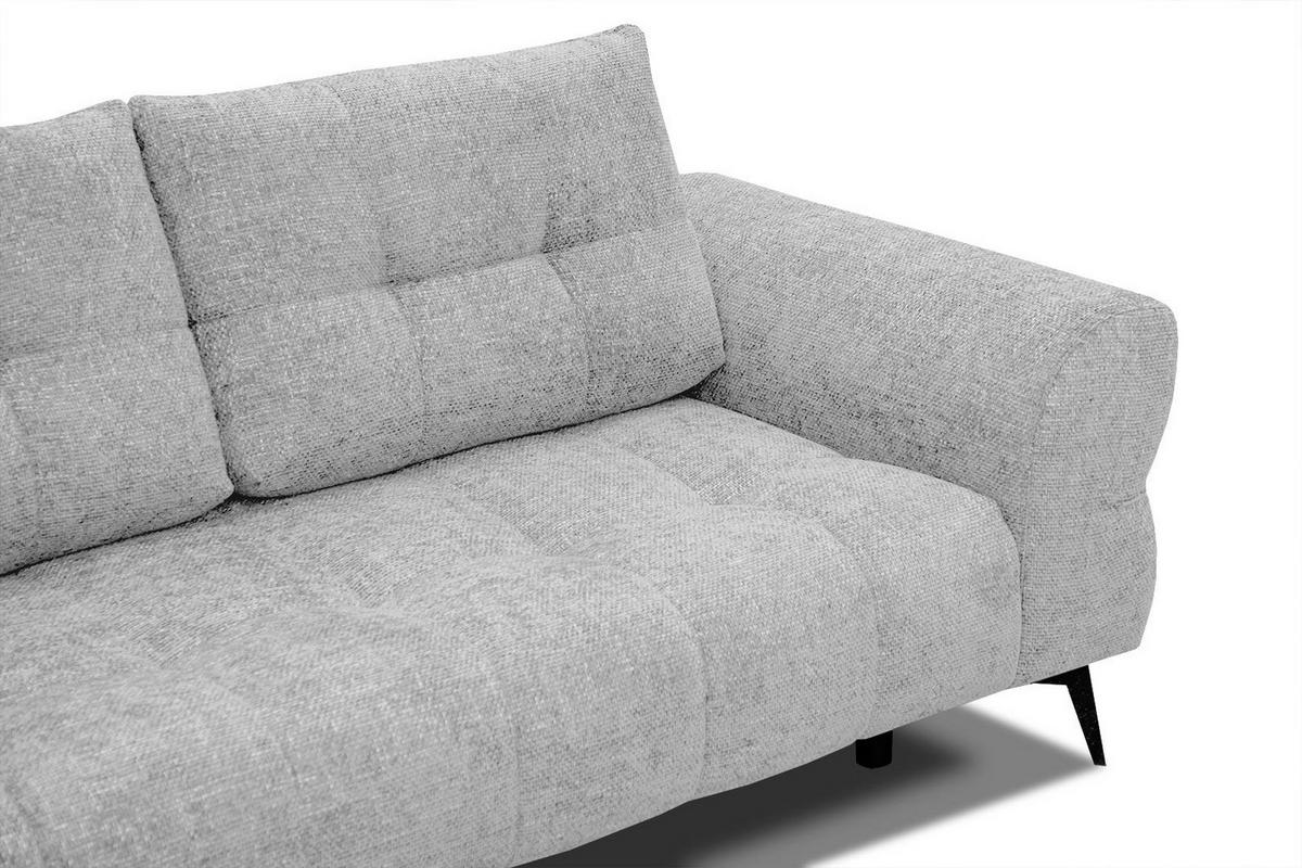 ECKSOFA SALVINI 5-Sitzer, hellgrau - Hellgrau/Schwarz, Holzwerkstoff/Textil (158/292cm) - Wozimo