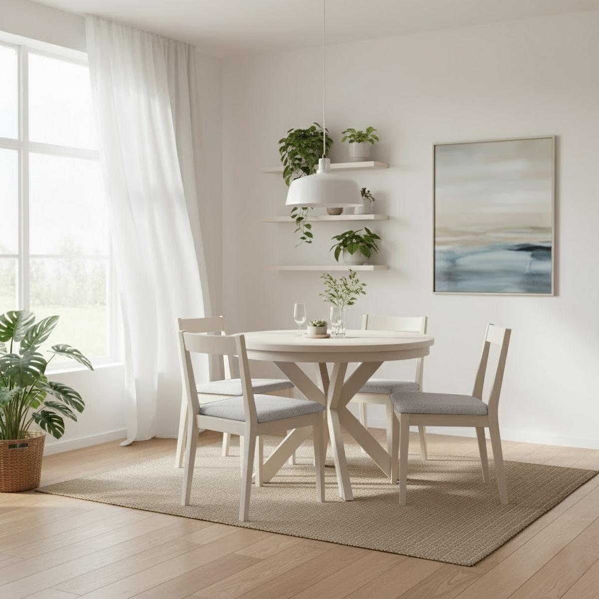STUHL Moden mit kaschmirfarbenen Holzbeinen, Polsterstuhl, Hellgrau - Kaschmir/Hellgrau, Holz (45/84/45cm) - Beautysofa