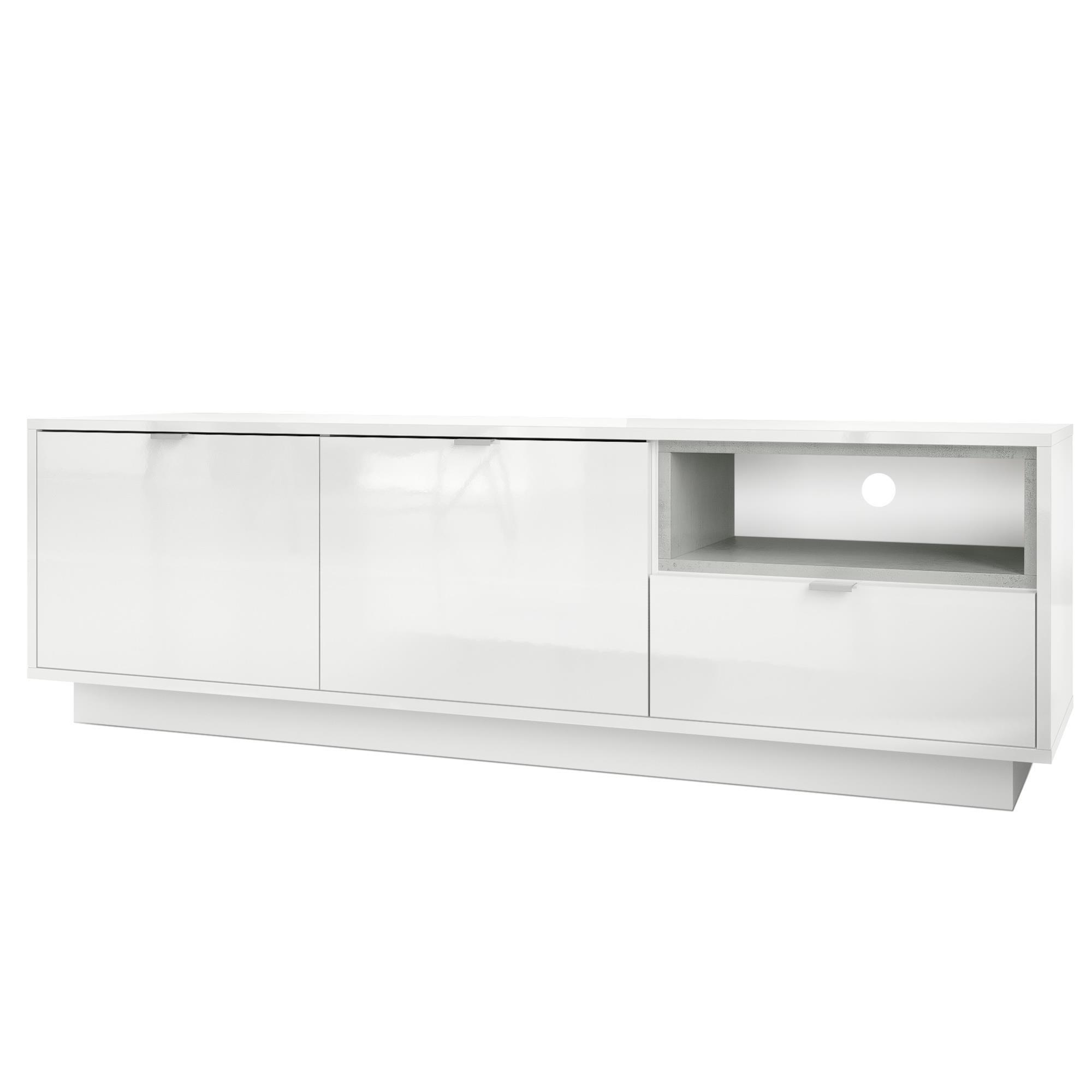 LOWBOARD Metro Einsatz in Beton Oxid Optik - Hellgrau, Holzwerkstoff (153/48/37cm) - Vladon