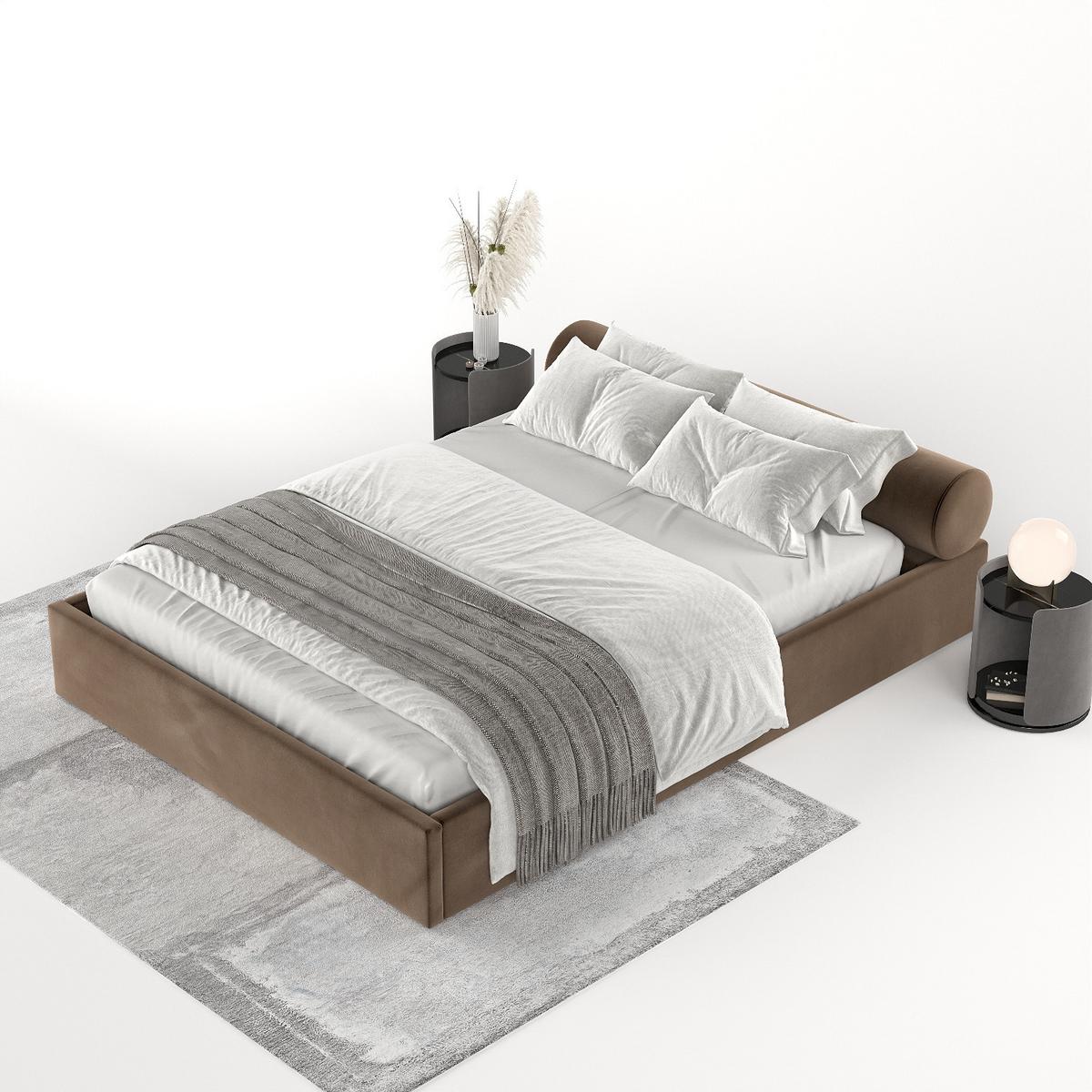 POLSTERBETT Solvo mit Stauraum 160/200 cm Braun im Kronos Stoff - Schwarz/Naturfarben, Holz/Holzwerkstoff (160/200cm) - AltaBeds