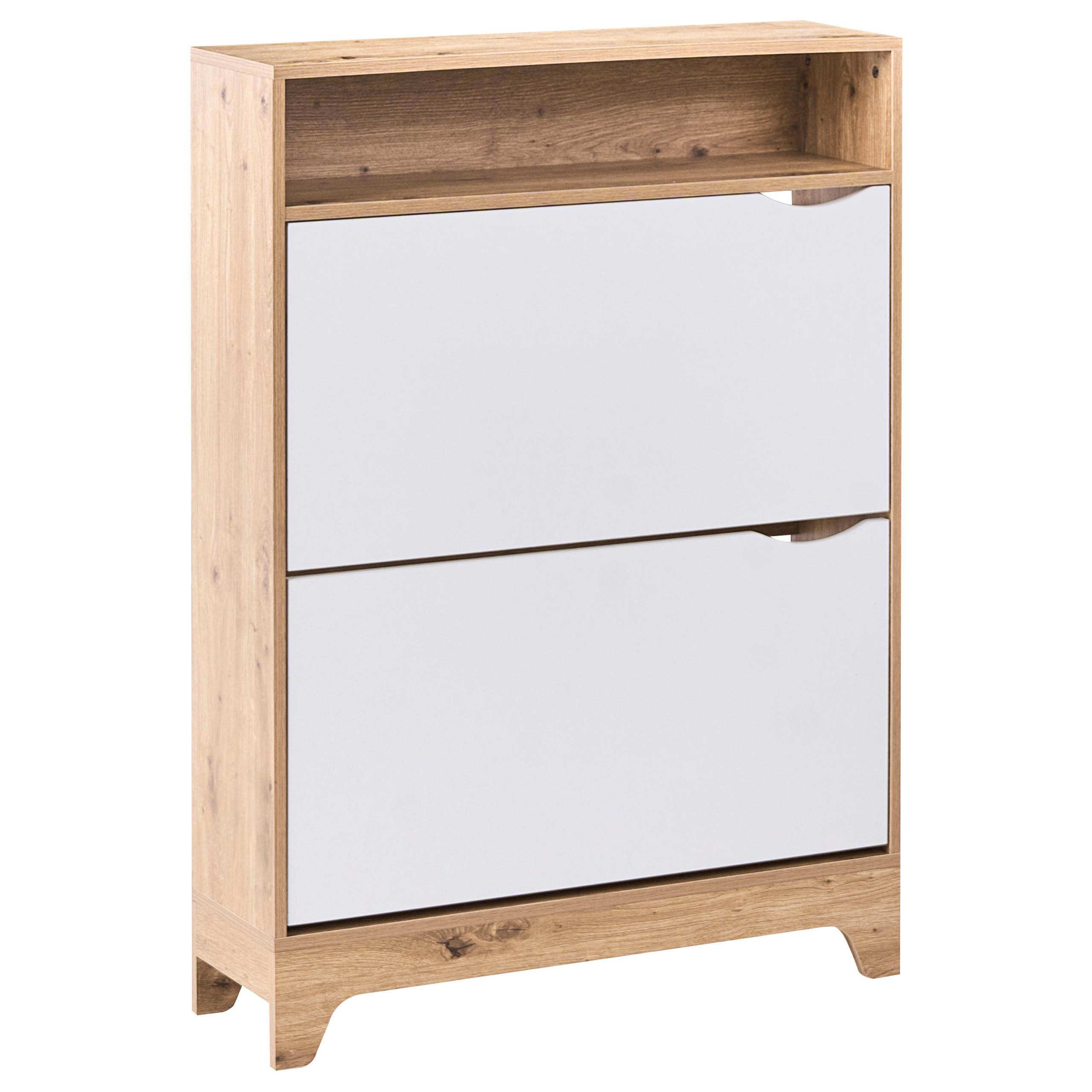 SCHUHSCHRANK Hellbraun Gatton - Hellbraun/Braun, Holzwerkstoff (80/111/24cm) - Beliani
