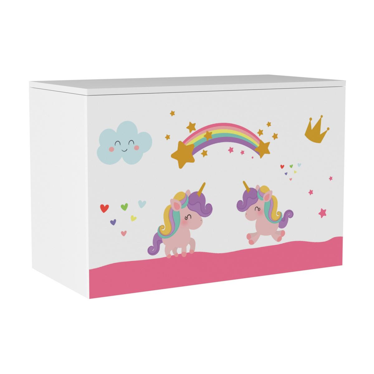 SPIELZEUGKISTE Oleiros - Pink/Lila, Holzwerkstoff (60/30cm) - [en.casa]
