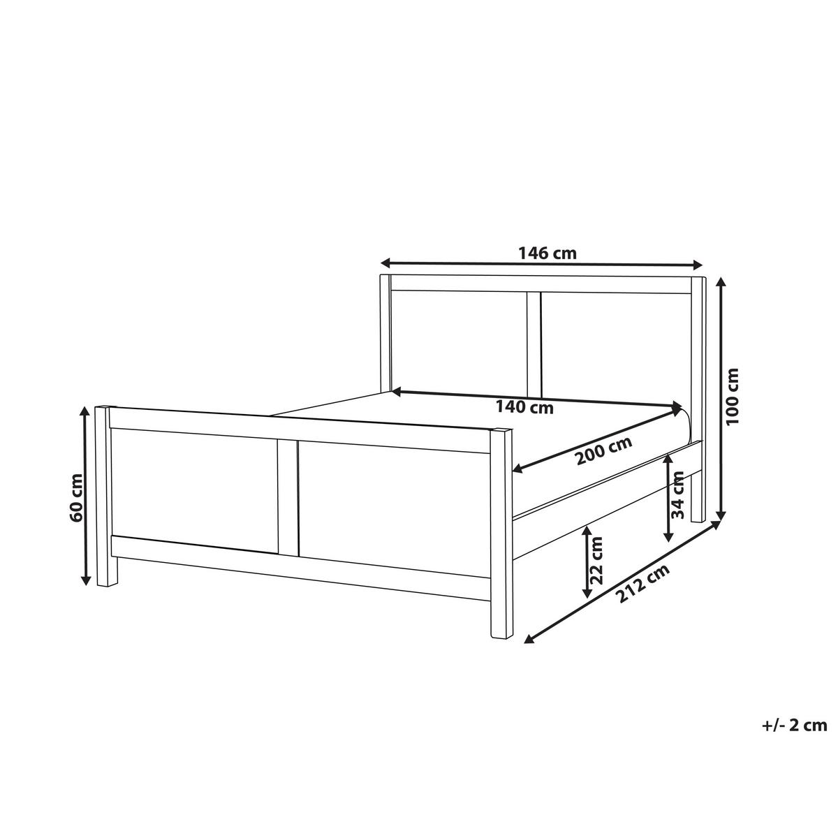 BETT mit Lattenrost 140x200 cm Heller Holzfarbton Champagnat - Hellbraun, Holz (140/200cm) - Beliani