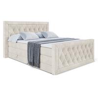 BOXSPRINGBETT NOEL-Z KING - 200 x 200 - H3/H4 - Ecru - Ecru, Holzwerkstoff (200/200cm) - ALTDECOR