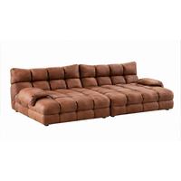 BIG SOFA AMIA Braun Lederfaserstoff - Schwarz/Braun, Leder/Kunststoff (290/86/178cm) - KAWOLA
