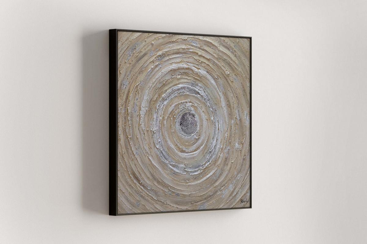 ACRYLBILD HANDGEMALT 80/80 cm - Beige, Holz/Textil (80/80cm) - KUNSTLOFT