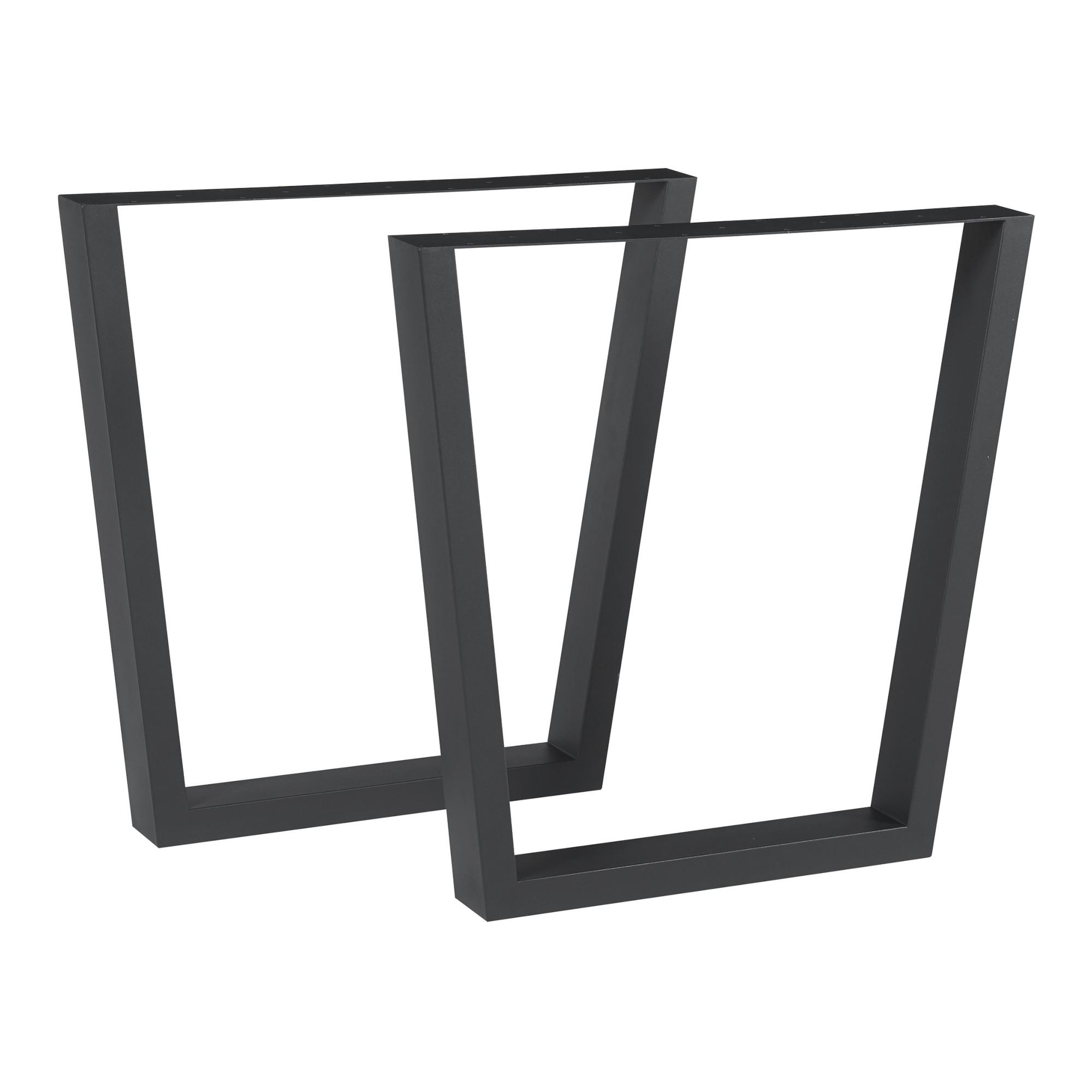 TISCHGESTELL-SET 2 TLG. Lalling - Schwarz, Metall (75/72/8cm) - [en.casa]